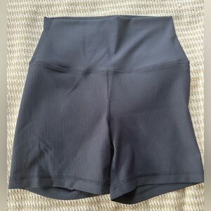 Navy 5inch ribbed bike shorts